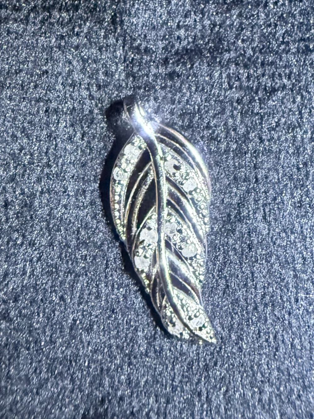 Sterling Silver and Diamond Leaf Pendant